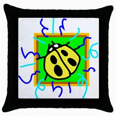 Insect Ladybug Throw Pillow Case (black) by Nexatart