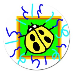 Insect Ladybug Magnet 5  (round) by Nexatart