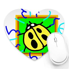 Insect Ladybug Heart Mousepads by Nexatart