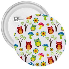 Cute Owl Wallpaper Pattern 3  Buttons