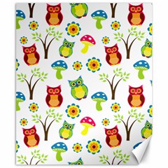 Cute Owl Wallpaper Pattern Canvas 8  X 10 