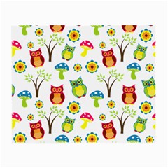 Cute Owl Wallpaper Pattern Small Glasses Cloth (2-side)