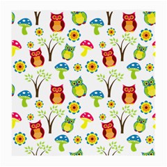 Cute Owl Wallpaper Pattern Medium Glasses Cloth by Nexatart