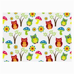 Cute Owl Wallpaper Pattern Large Glasses Cloth by Nexatart