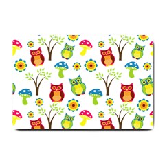 Cute Owl Wallpaper Pattern Small Doormat  by Nexatart