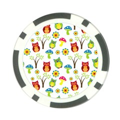 Cute Owl Wallpaper Pattern Poker Chip Card Guard (10 Pack) by Nexatart