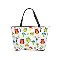 Cute Owl Wallpaper Pattern Shoulder Handbags by Nexatart