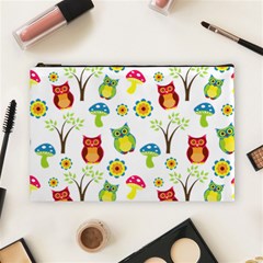 Cute Owl Wallpaper Pattern Cosmetic Bag (large)  by Nexatart