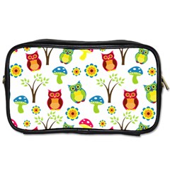 Cute Owl Wallpaper Pattern Toiletries Bags 2-side