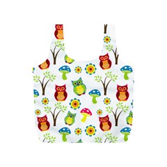 Cute Owl Wallpaper Pattern Full Print Recycle Bags (s) 