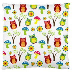 Cute Owl Wallpaper Pattern Standard Flano Cushion Case (one Side) by Nexatart