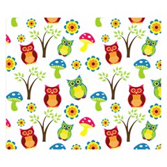 Cute Owl Wallpaper Pattern Double Sided Flano Blanket (small)  by Nexatart