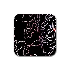 Abstract Glare Visual Art Rubber Square Coaster (4 Pack)  by Nexatart