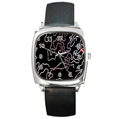 Abstract Glare Visual Art Square Metal Watch by Nexatart