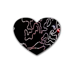 Abstract Glare Visual Art Rubber Coaster (heart)  by Nexatart