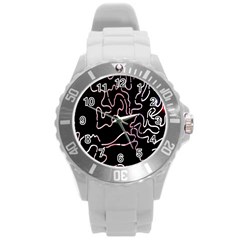 Abstract Glare Visual Art Round Plastic Sport Watch (l) by Nexatart