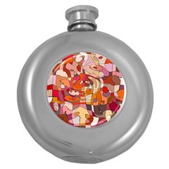 Abstract Abstraction Pattern Modern Round Hip Flask (5 Oz) by Nexatart