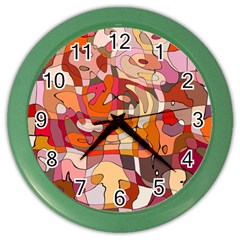 Abstract Abstraction Pattern Modern Color Wall Clocks by Nexatart