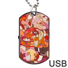 Abstract Abstraction Pattern Modern Dog Tag Usb Flash (one Side) by Nexatart