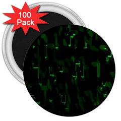 Abstract Art Background Green 3  Magnets (100 Pack) by Nexatart