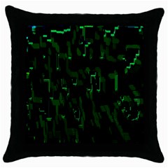 Abstract Art Background Green Throw Pillow Case (black)