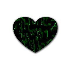 Abstract Art Background Green Rubber Coaster (heart)  by Nexatart