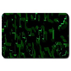 Abstract Art Background Green Large Doormat  by Nexatart