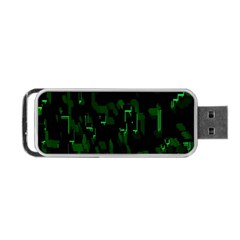 Abstract Art Background Green Portable Usb Flash (one Side) by Nexatart