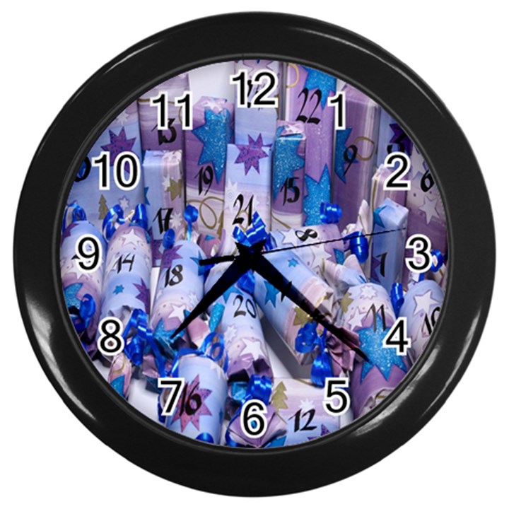 Advent Calendar Gifts Wall Clocks (Black)