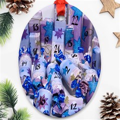 Advent Calendar Gifts Oval Ornament (two Sides) by Nexatart