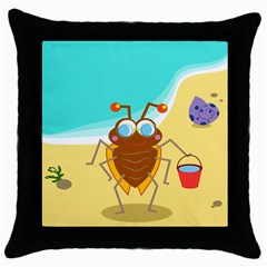 Animal Nature Cartoon Bug Insect Throw Pillow Case (black) by Nexatart