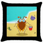 Animal Nature Cartoon Bug Insect Throw Pillow Case (Black) Front