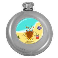 Animal Nature Cartoon Bug Insect Round Hip Flask (5 Oz)