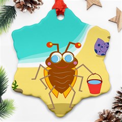 Animal Nature Cartoon Bug Insect Snowflake Ornament (two Sides) by Nexatart