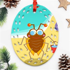 Animal Nature Cartoon Bug Insect Ornament (oval Filigree) by Nexatart