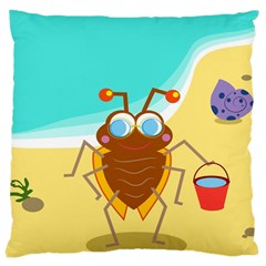 Animal Nature Cartoon Bug Insect Large Cushion Case (one Side) by Nexatart