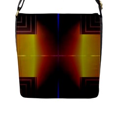 Abstract Painting Flap Messenger Bag (l) 