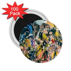 Art Graffiti Abstract Lines 2 25  Magnets (100 Pack)  by Nexatart