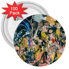 Art Graffiti Abstract Lines 3  Buttons (100 Pack)  by Nexatart