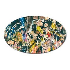 Art Graffiti Abstract Lines Oval Magnet