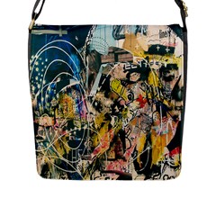 Art Graffiti Abstract Lines Flap Messenger Bag (l)  by Nexatart