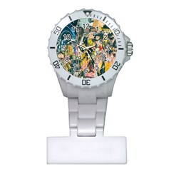 Art Graffiti Abstract Lines Plastic Nurses Watch