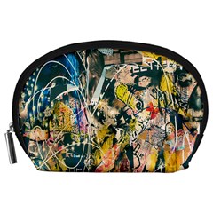 Art Graffiti Abstract Lines Accessory Pouches (large)  by Nexatart