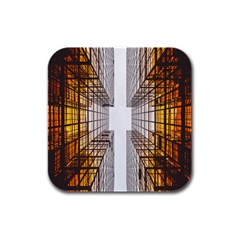 Architecture Facade Buildings Windows Rubber Square Coaster (4 Pack)  by Nexatart