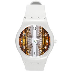 Architecture Facade Buildings Windows Round Plastic Sport Watch (m)