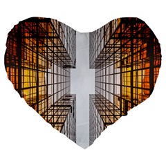 Architecture Facade Buildings Windows Large 19  Premium Heart Shape Cushions by Nexatart