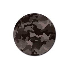 Background For Scrapbooking Or Other Camouflage Patterns Beige And Brown Rubber Coaster (round)  by Nexatart