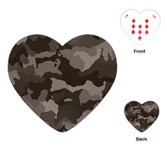 Background For Scrapbooking Or Other Camouflage Patterns Beige And Brown Playing Cards (heart)  by Nexatart