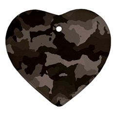 Background For Scrapbooking Or Other Camouflage Patterns Beige And Brown Heart Ornament (two Sides) by Nexatart