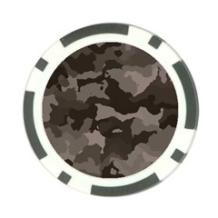 Background For Scrapbooking Or Other Camouflage Patterns Beige And Brown Poker Chip Card Guard by Nexatart